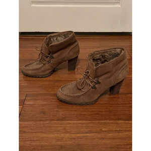 Audrey Brooke Rylee Ankle Boots Brown Size 9